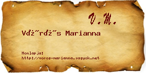 Vörös Marianna névjegykártya